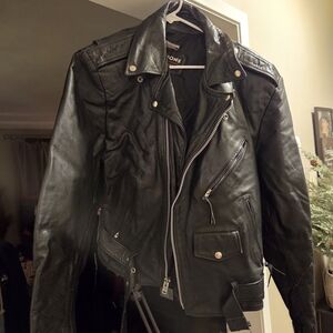 Wilson Black Leather Biker Jacket